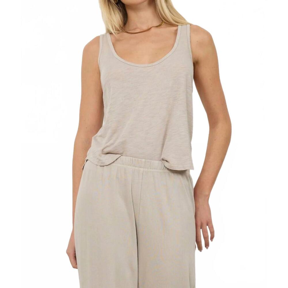 NEW LAMADE new boyfriend tank in oak bark